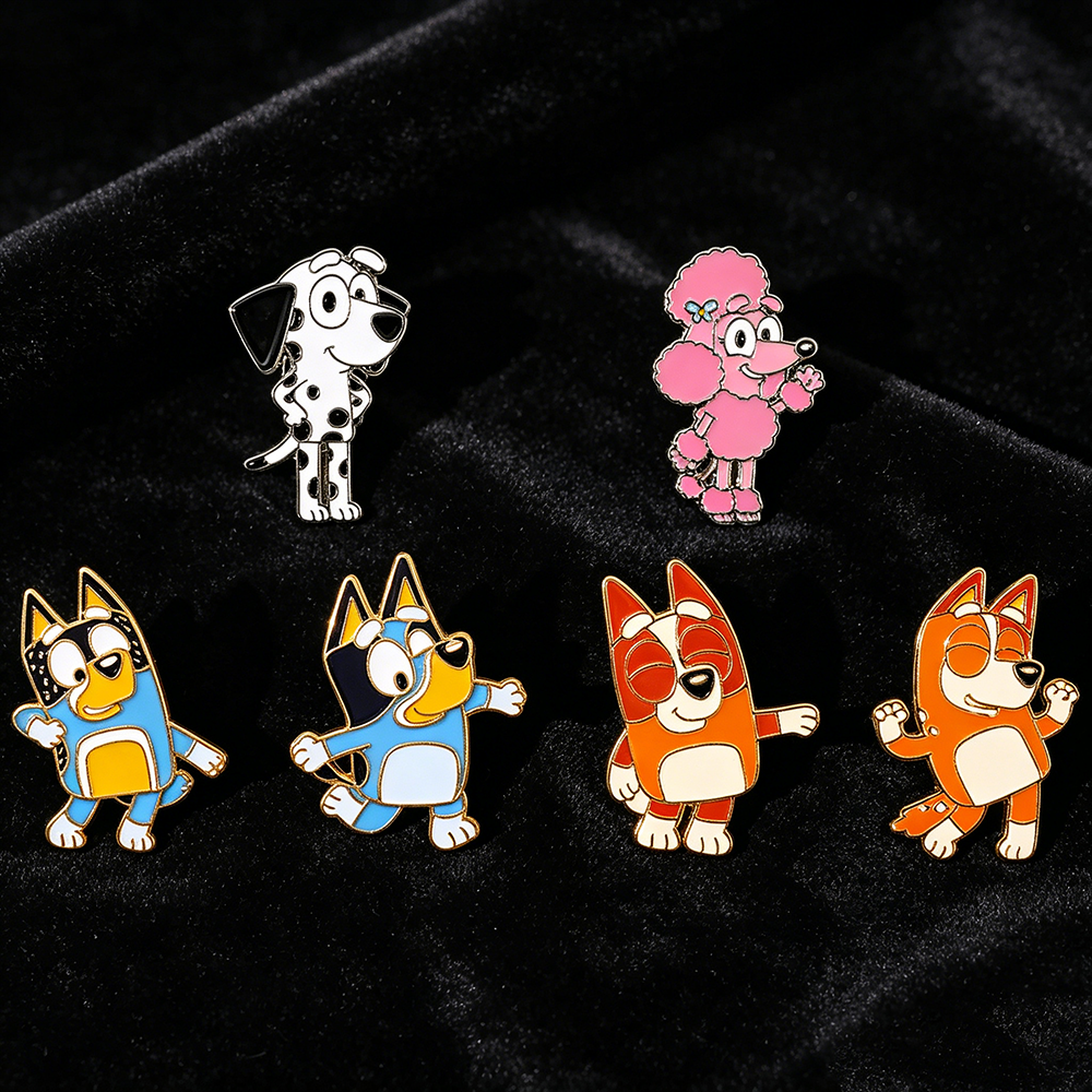 Jewelry Making Kits - 6pcs/Set Bingo Dogs Enameled Lapel Pins