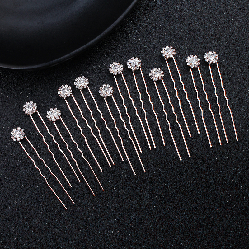 Jewelry Making Kits - 12PK/Set Fashion Rhinestone Flower Cute Hairpin