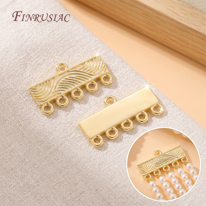Jewelry Making Loops - 18K Gold Plated 5 Hole Bar