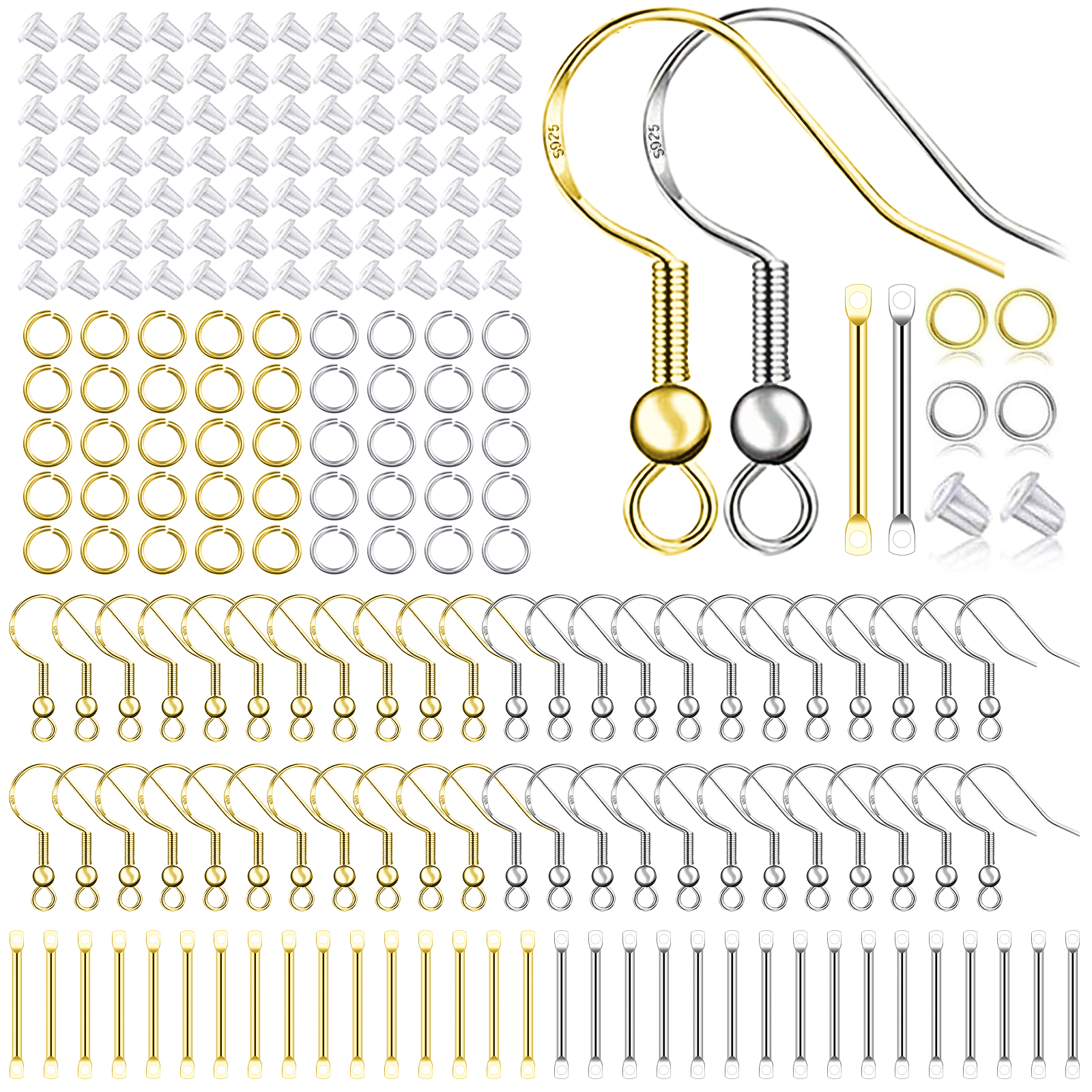 Jewelry Making Kits - 925 Silver/Gold Plated Earring Hooks for