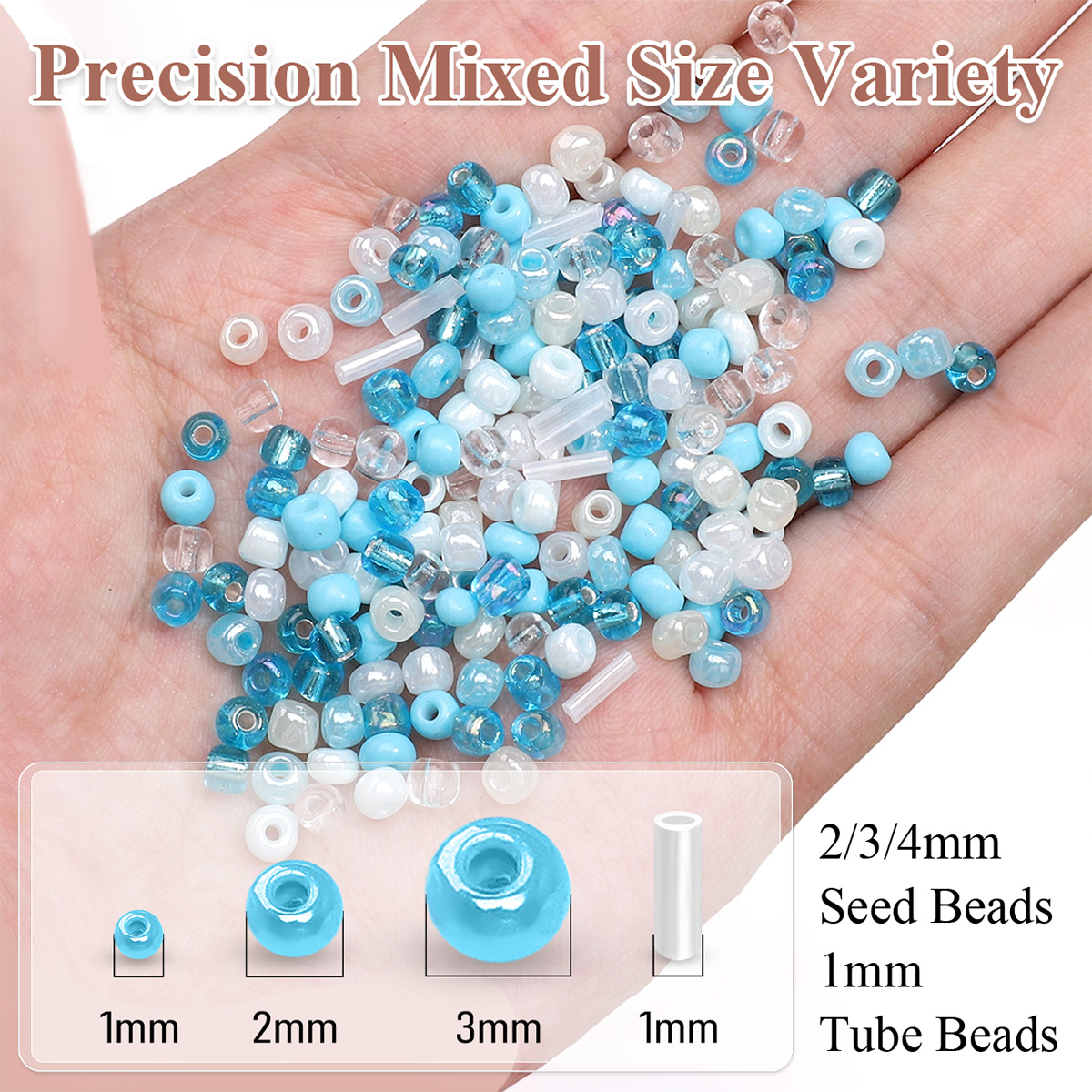 24 Grid Mixed Size Glass Seed  - Crimp Bead Tube recensione e prezzo