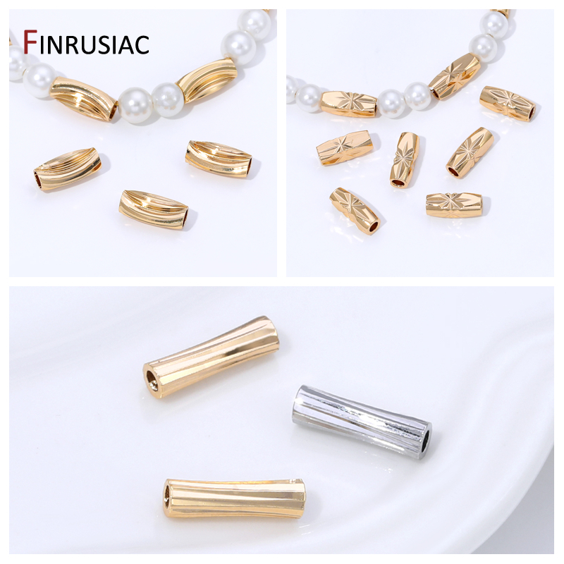 14K Gold Plated Brass Stripe T - Crimp Bead Tube recensione e prezzo