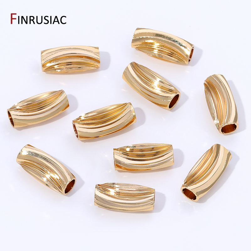 14K Gold Plated Brass Stripe T - Crimp Bead Tube recensione e prezzo