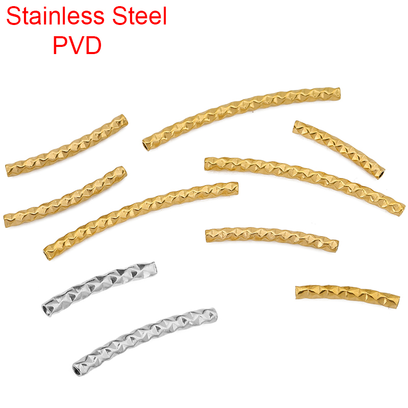 10pcs PVD Stainless Steel Curv - Crimp Bead Tube recensione e prezzo