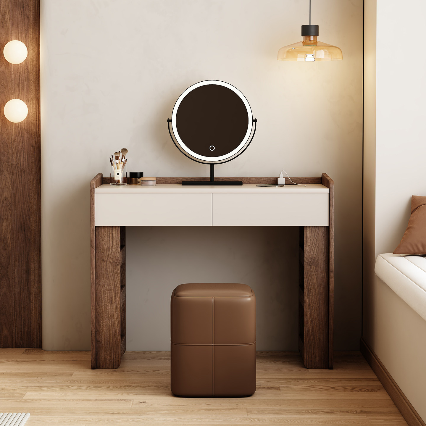 Walnut Fabric Dressing Table J - Jewelry Making Table recensione e prezzo