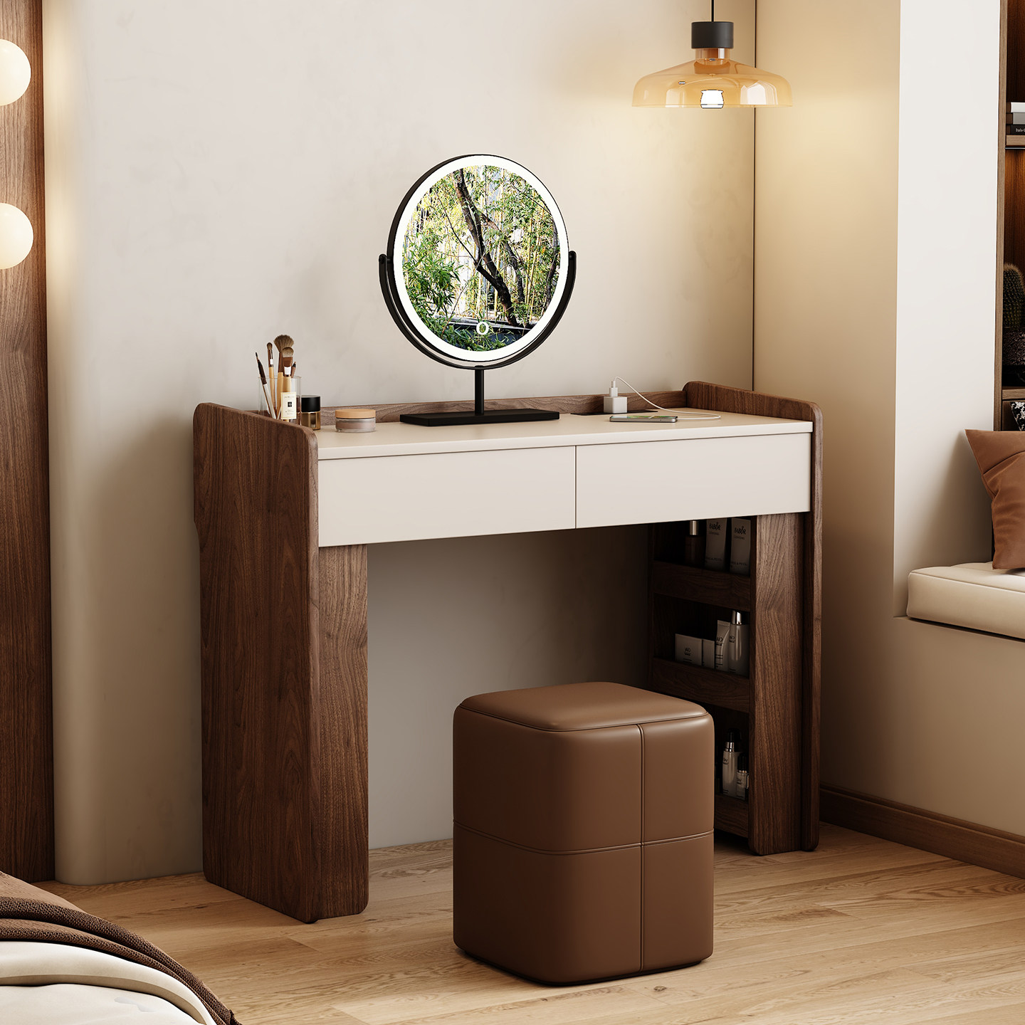 Walnut Fabric Dressing Table J - Jewelry Making Table recensione e prezzo
