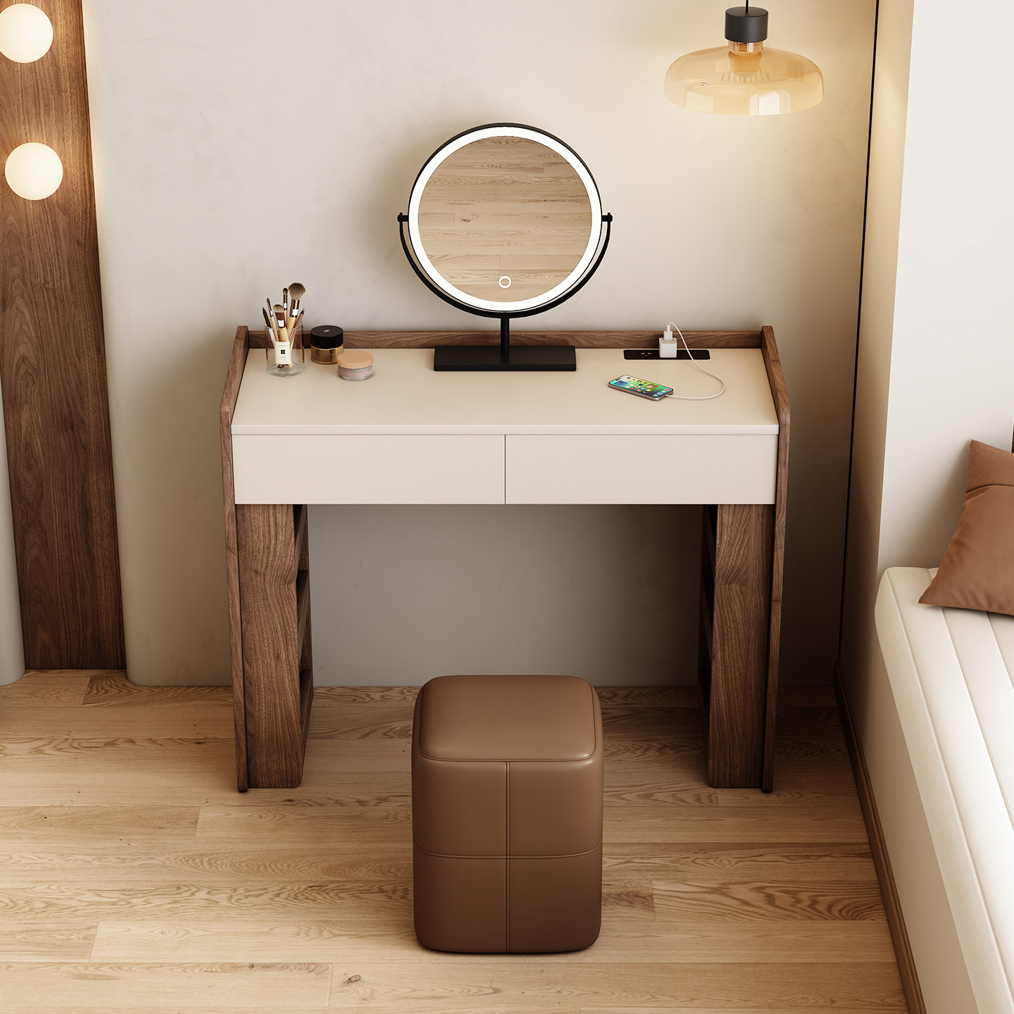 Walnut Fabric Dressing Table J - Jewelry Making Table recensione e prezzo
