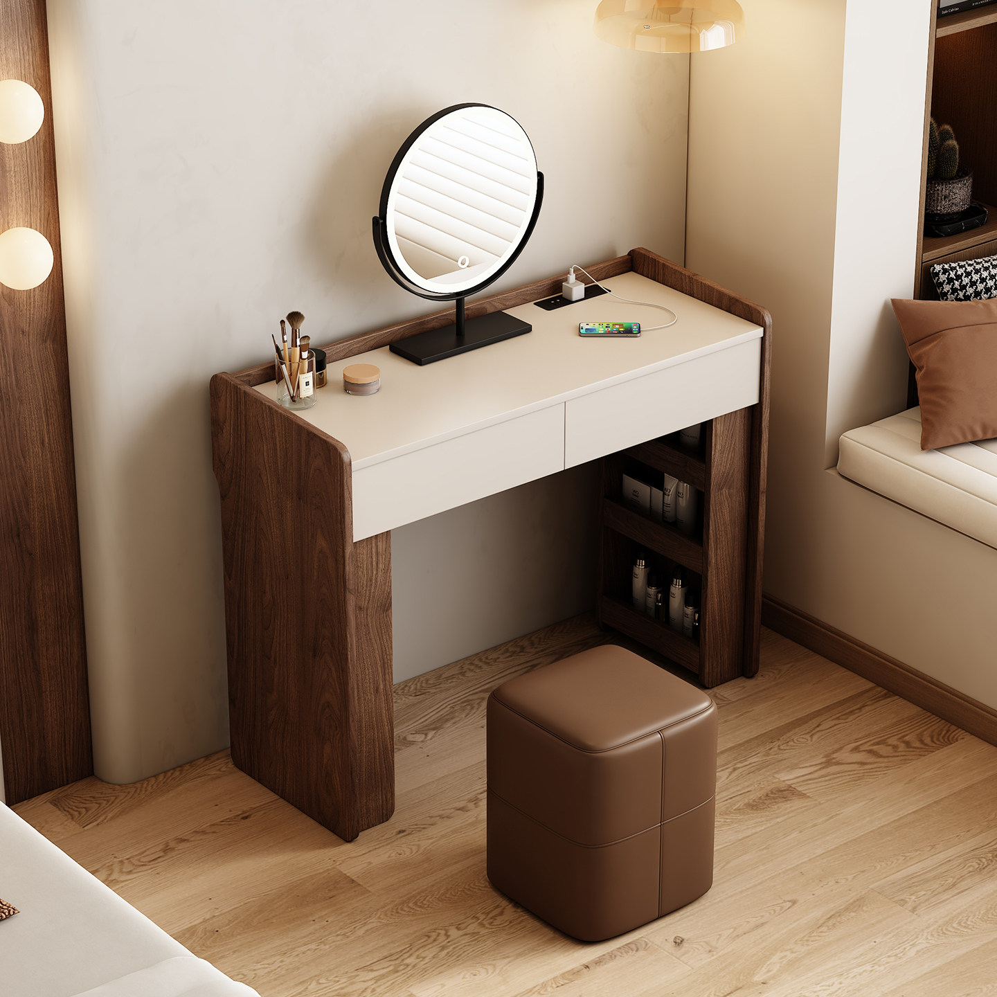 Walnut Fabric Dressing Table J - Jewelry Making Table recensione e prezzo