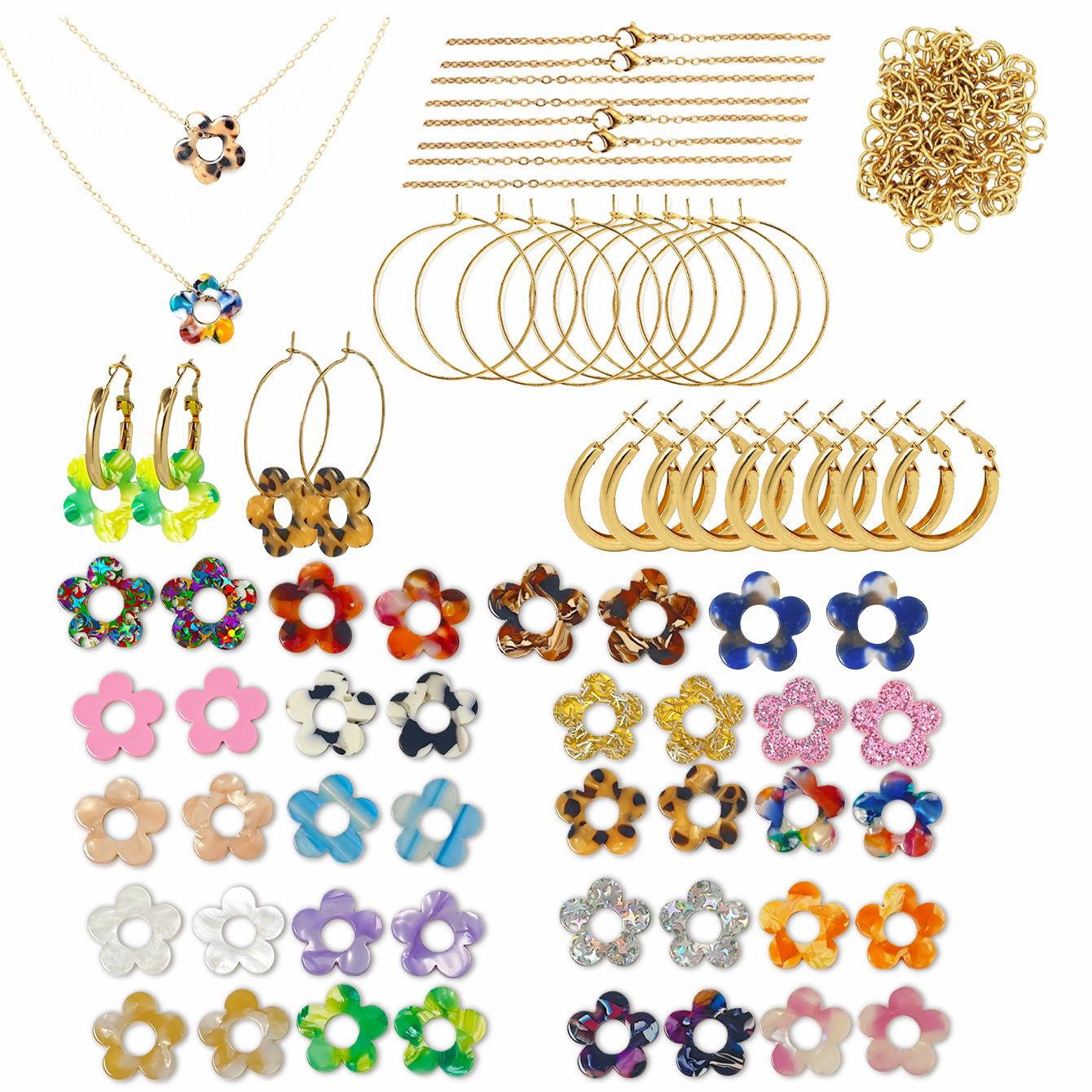 Cute Colorful Sequin Acrylic F - Jewelry Making Tutorials recensione e prezzo