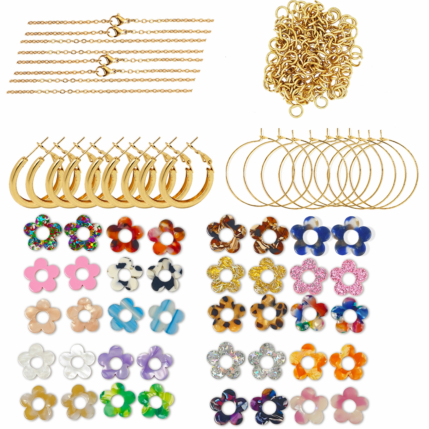 Cute Colorful Sequin Acrylic F - Jewelry Making Tutorials recensione e prezzo