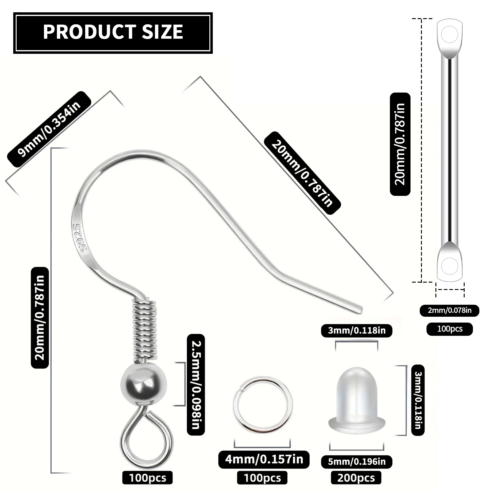 925 Silver/Gold Plated Earring - Jewelry Making Kits recensione e prezzo