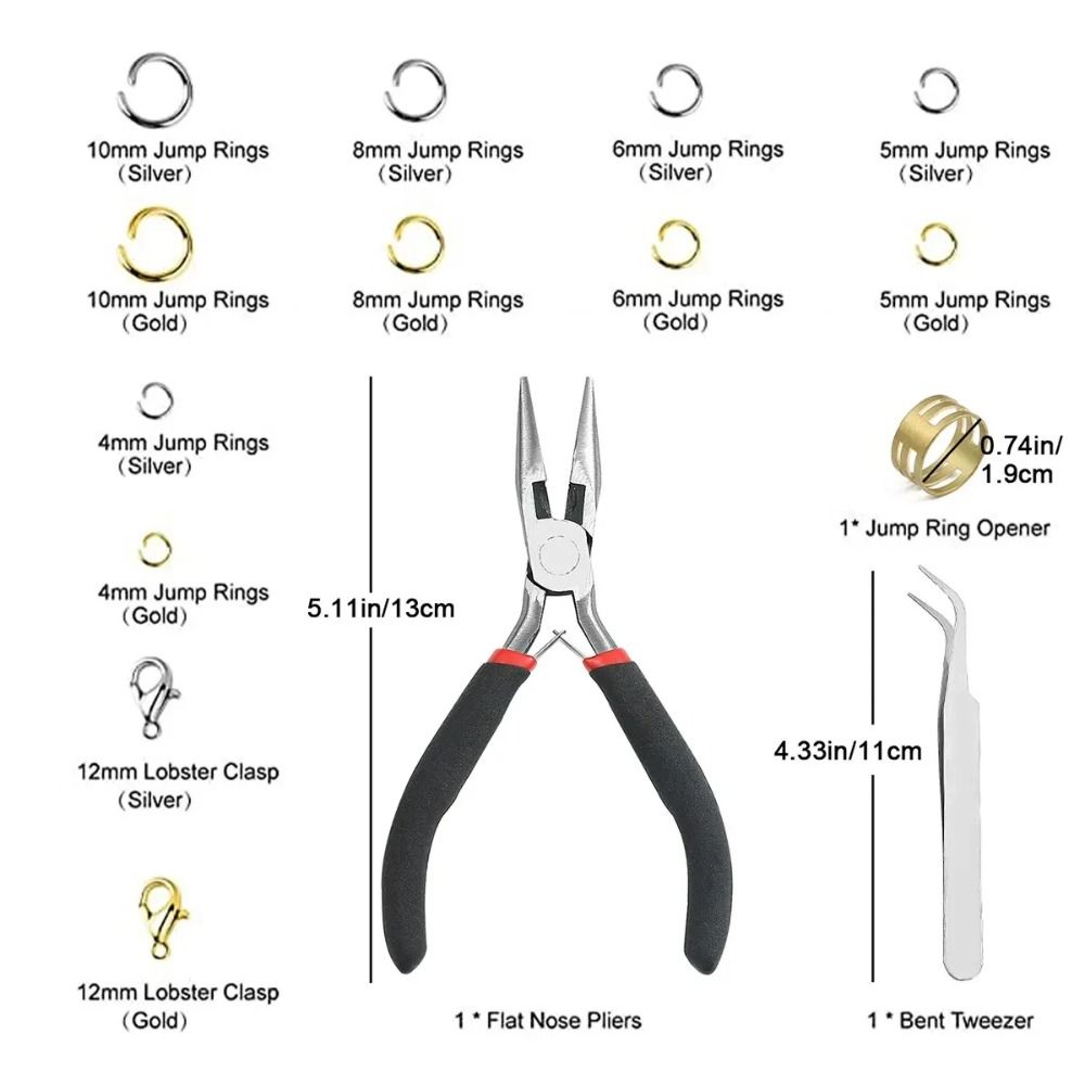 1200pcs 4-10mm Gold Silver Ope - Jewelry Plier Set recensione e prezzo