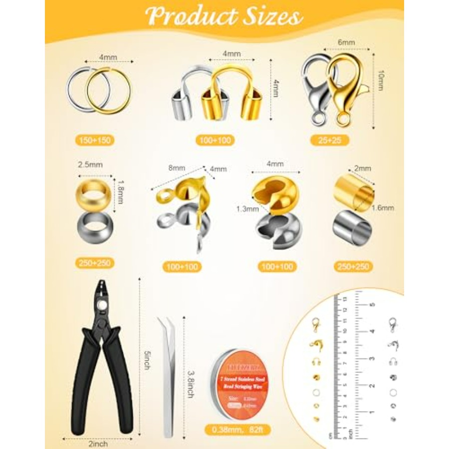 1950 Pcs Jewelry Making Cord E - Crimp Bead Tube recensione e prezzo