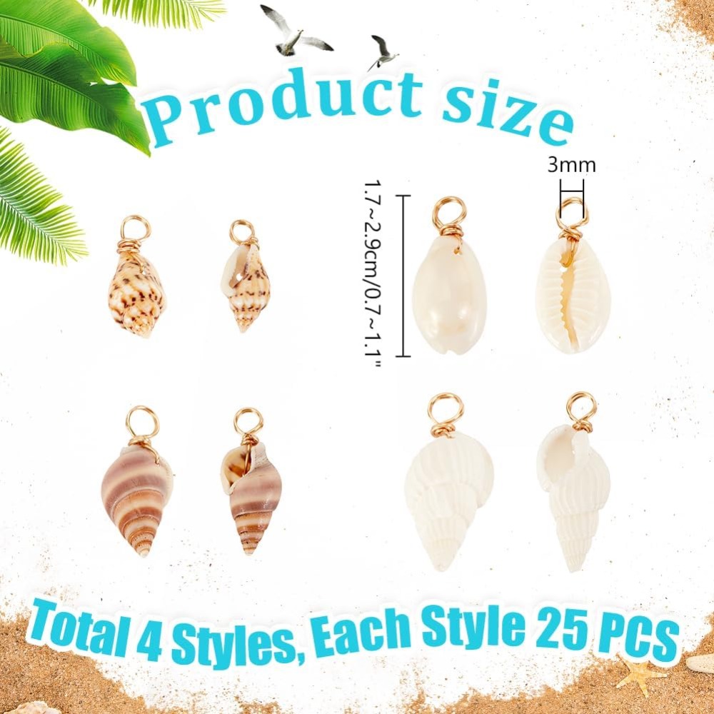 100pcs 4 Styles Natural Shell  - Jewelry Making Tutorials recensione e prezzo