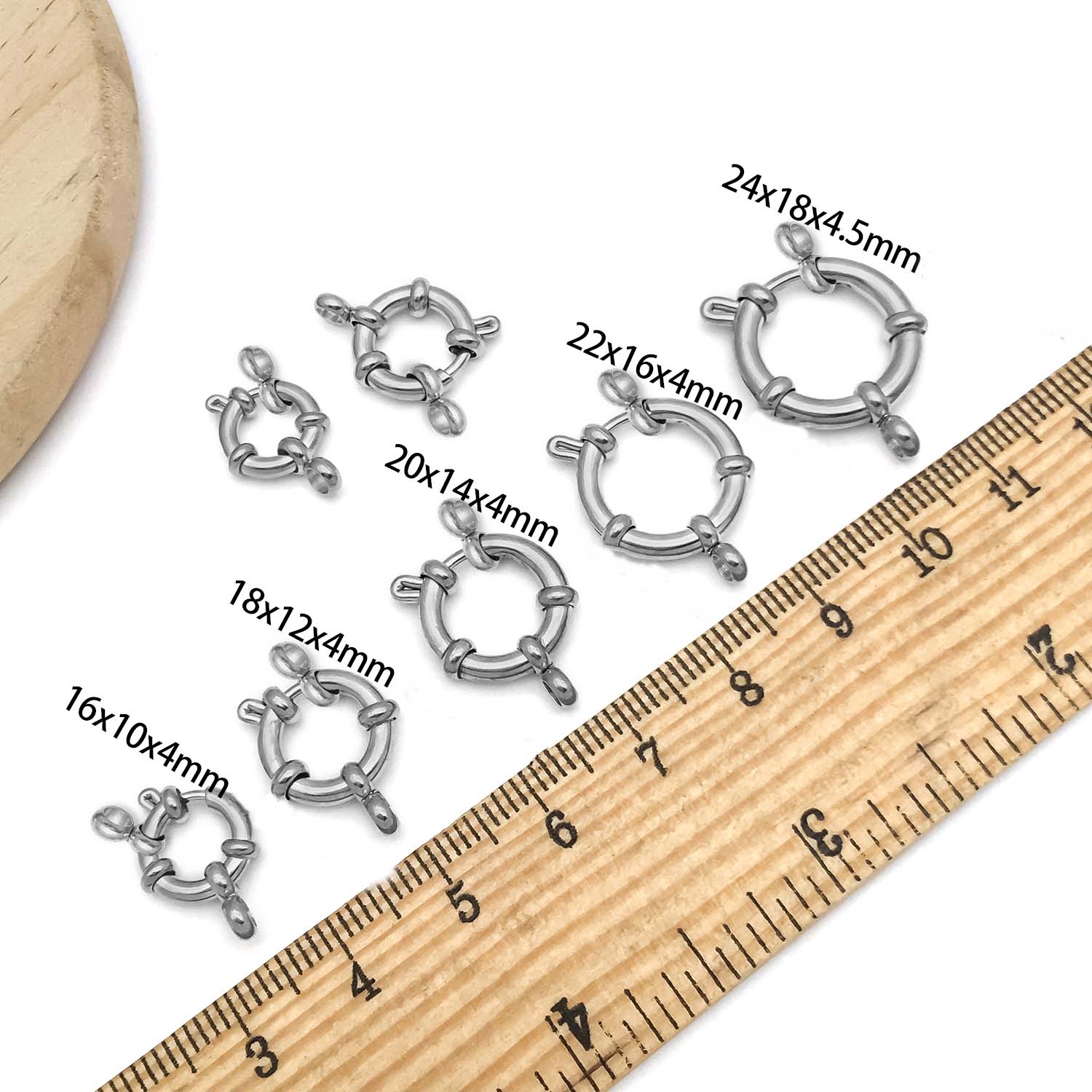 2pcs Stainless Steel Round Cla - Jewelry Making Class recensione e prezzo