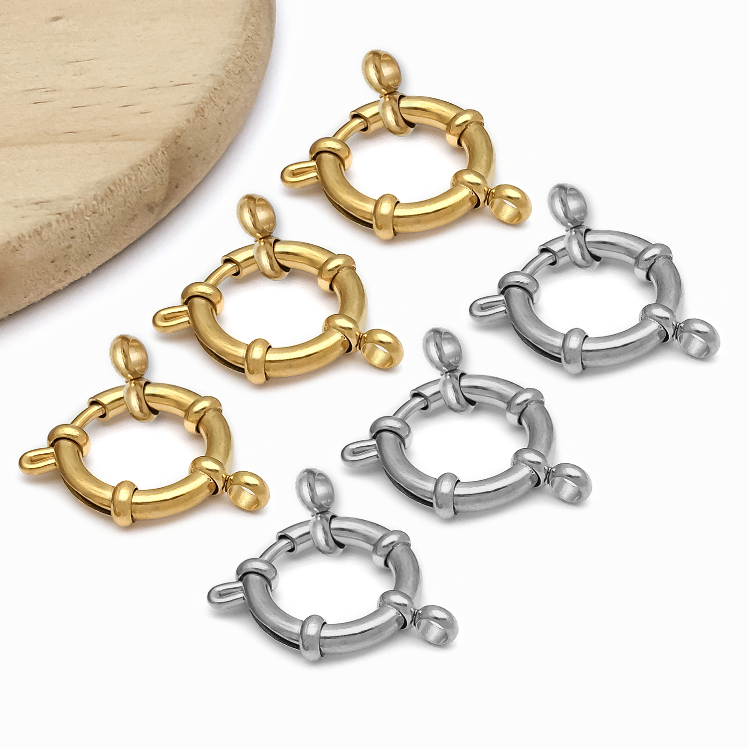 2pcs Stainless Steel Round Cla - Jewelry Making Class recensione e prezzo