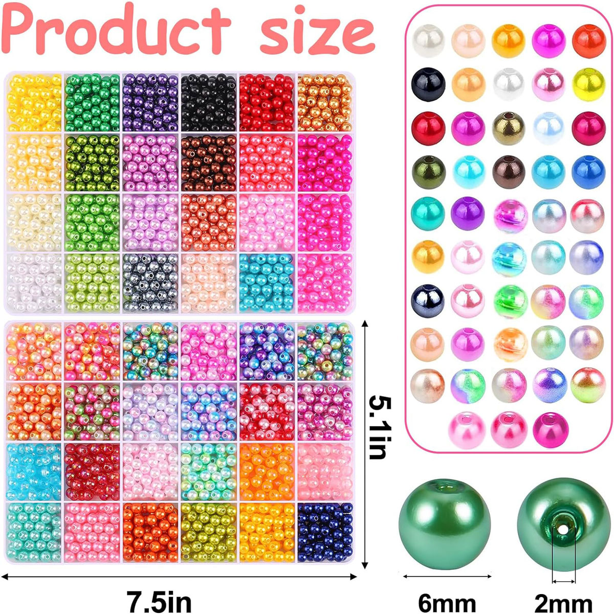 2400PCS 48 Compartments Pearl  - Jewelry Making Tutorials recensione e prezzo